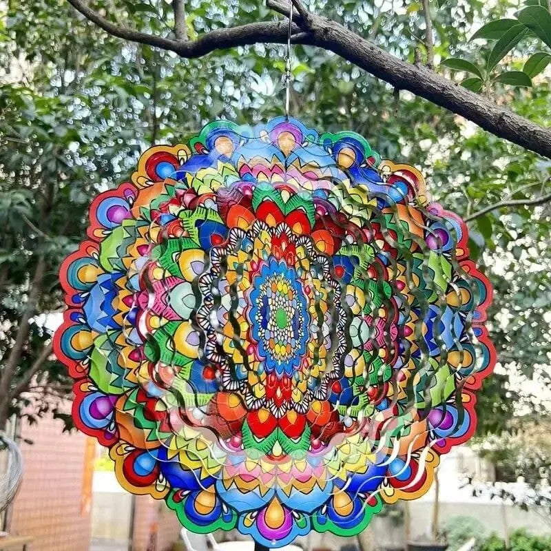 Mesmerizing Mandala Wind Spinner: 3D Art in Motion