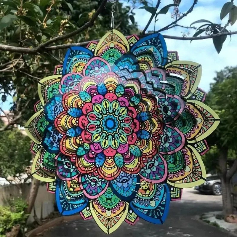 Mesmerizing Mandala Wind Spinner: 3D Art in Motion