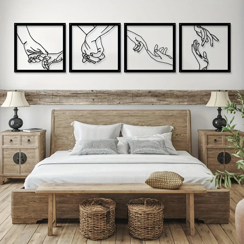 Holding Hands Metal Wall Art