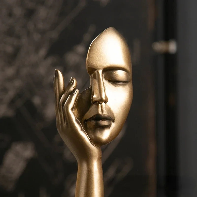 Resin Abstract Face Statue