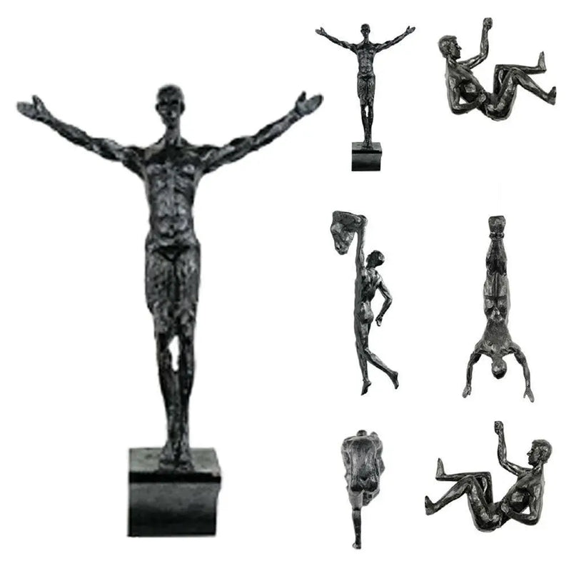 Rock Climbing Man Resin Sculpture