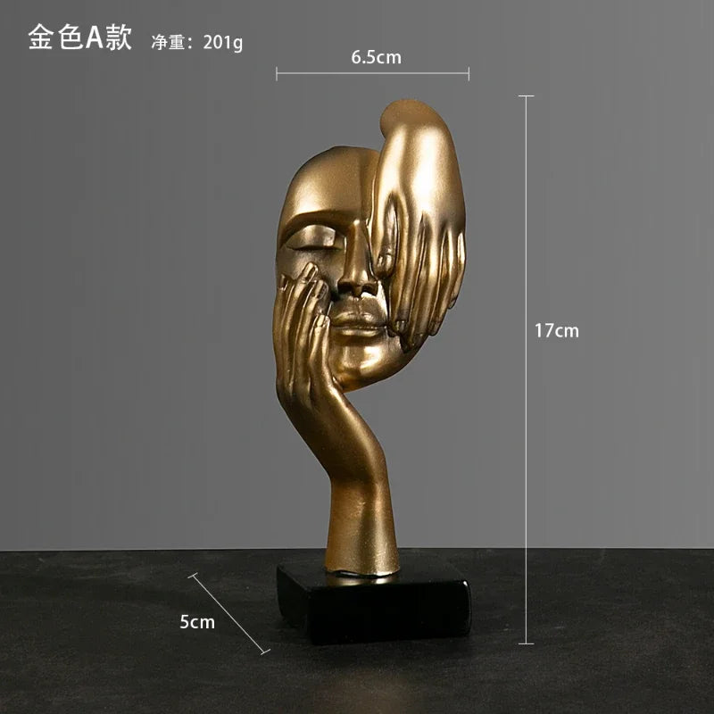 Resin Abstract Face Statue